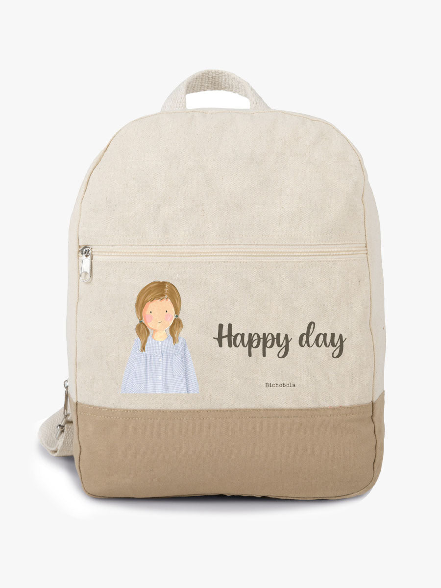 Mochila Tela Bicolor Colegio Arenales