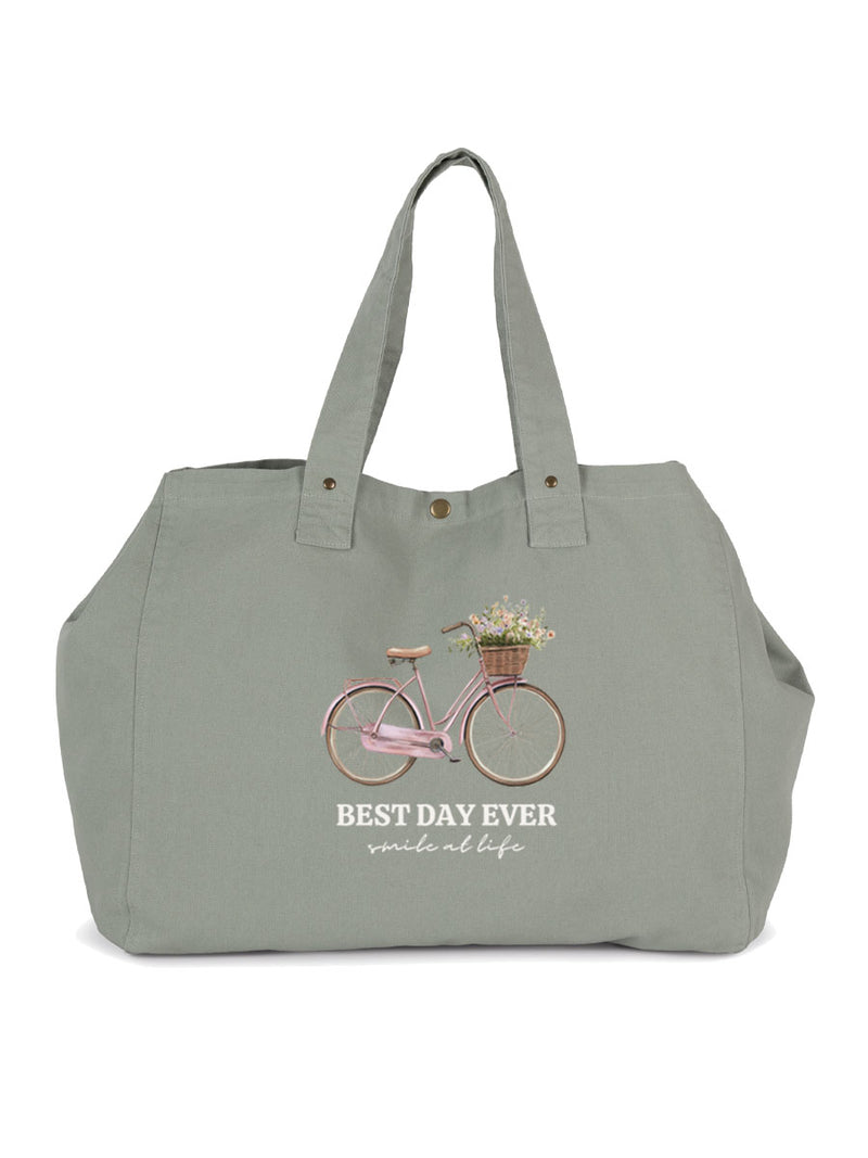 Bolsa Efecto Lavado Bici Rosa