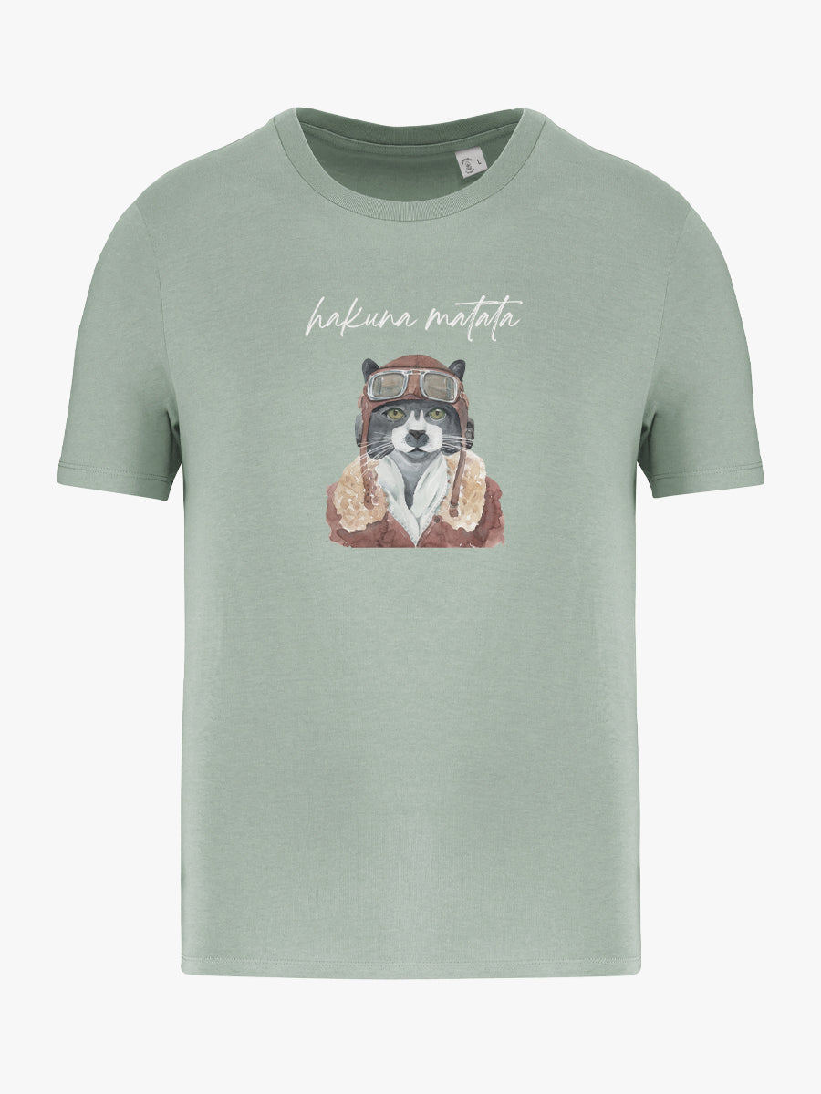 Camiseta Adulto Gato Aviador