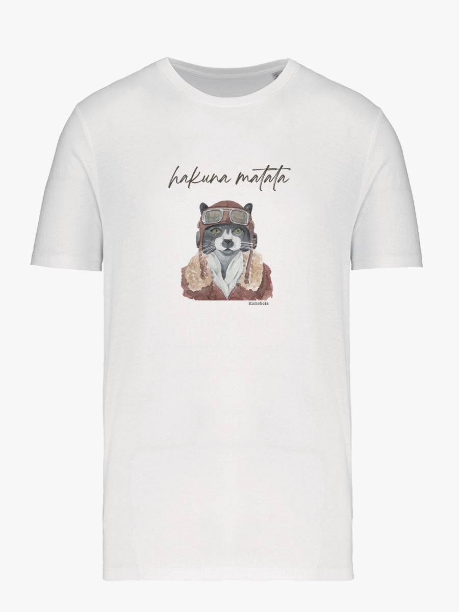 Camiseta Adulto Gato Aviador