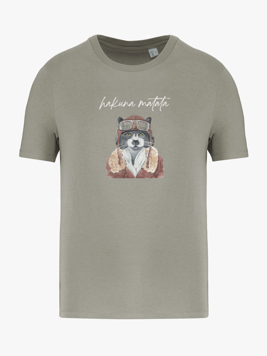 Camiseta Adulto Gato Aviador