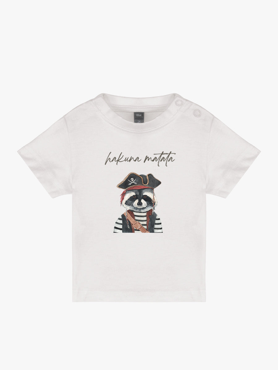 Camiseta Bebé Mapache Pirata