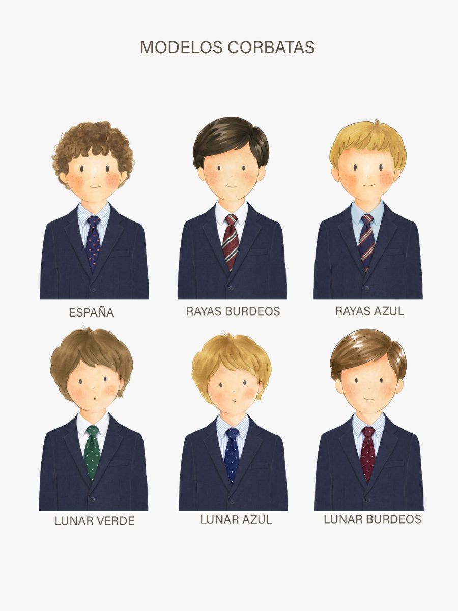 Niño de Primera Comunión con corbata y cuadro personalizable