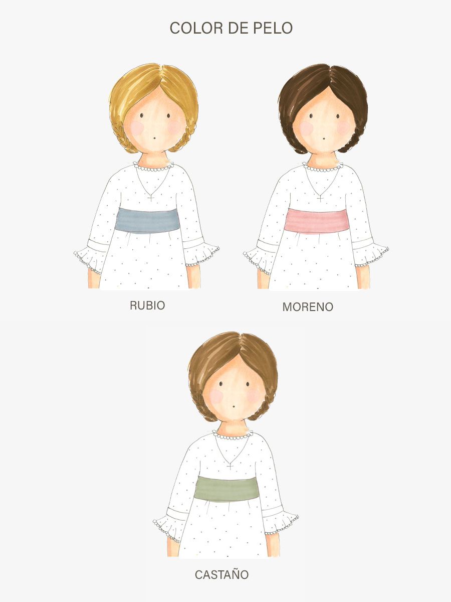 colores de pelo niña de comunión diseño greta
