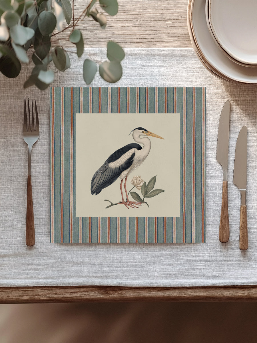 Mantel cuadrado Pájaro Garza