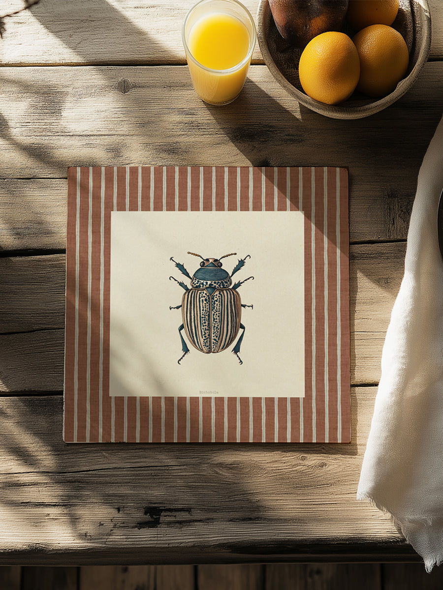 Mantel cuadrado Insectos Rayas XI