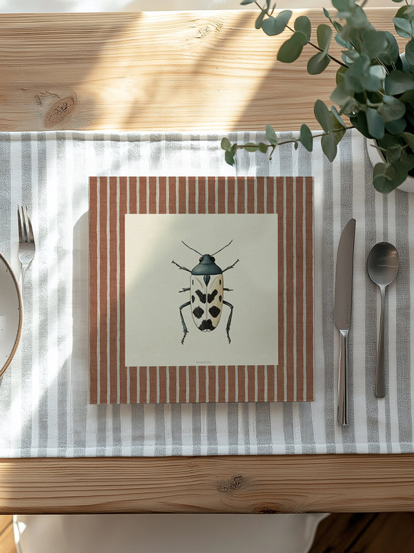 Mantel Cuadrado Insectos Rayas VI