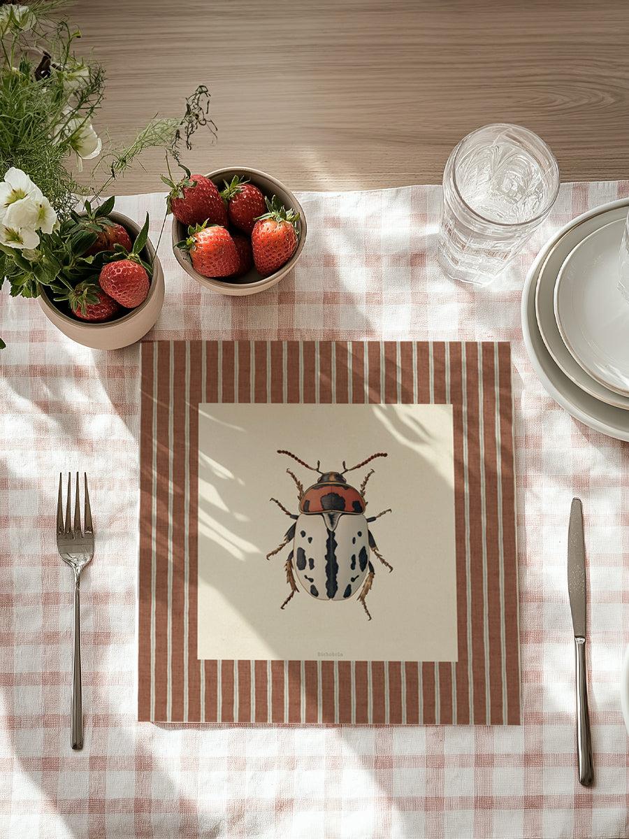 Mantel cuadrado Insectos Rayas VIII