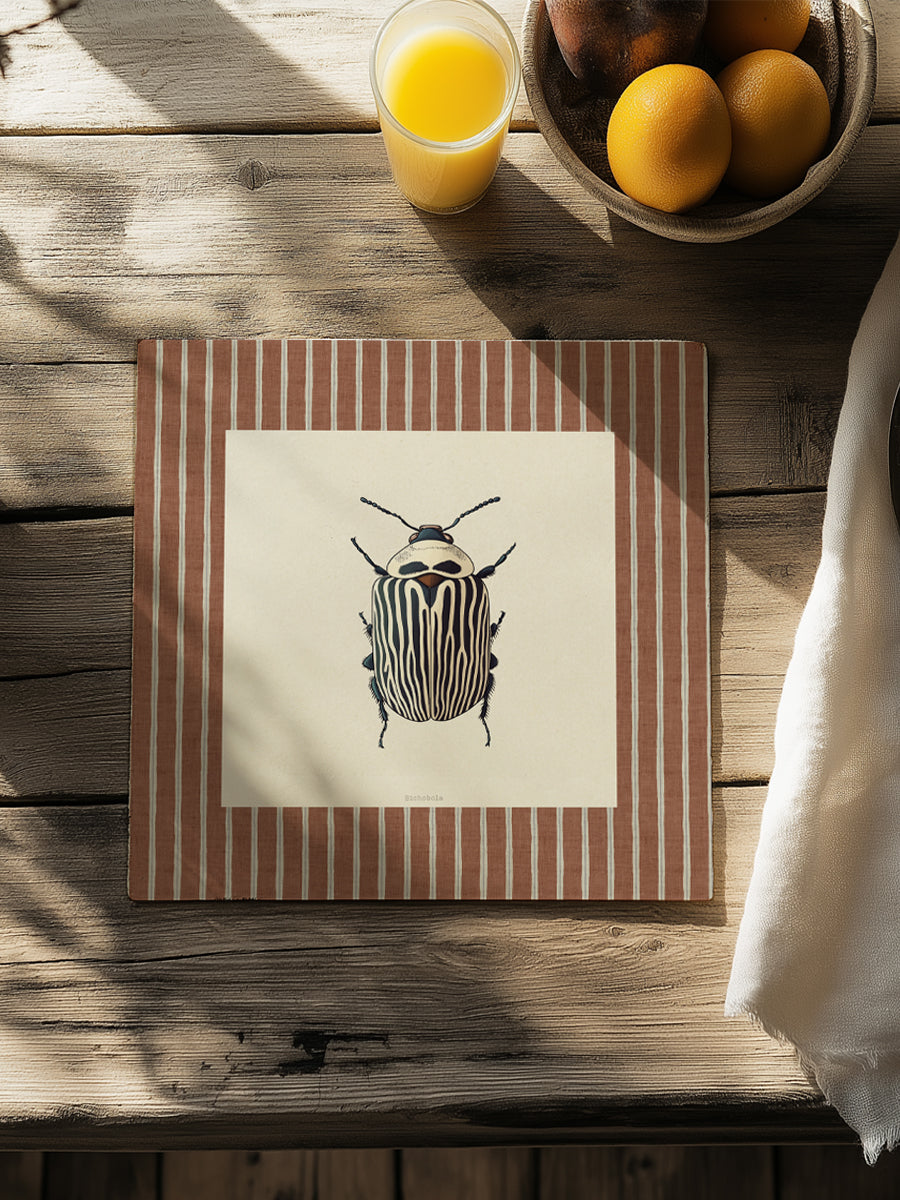 Mantel cuadrado Insectos Rayas IX