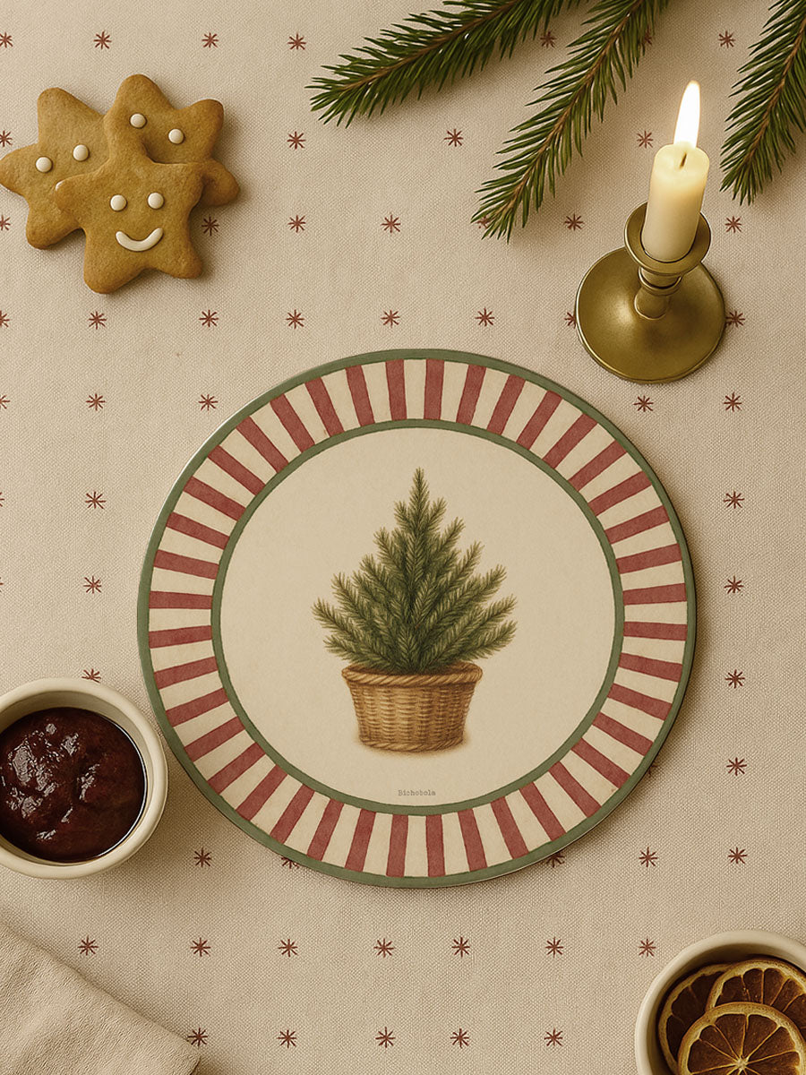 Mantel Redondo Rayas Pino