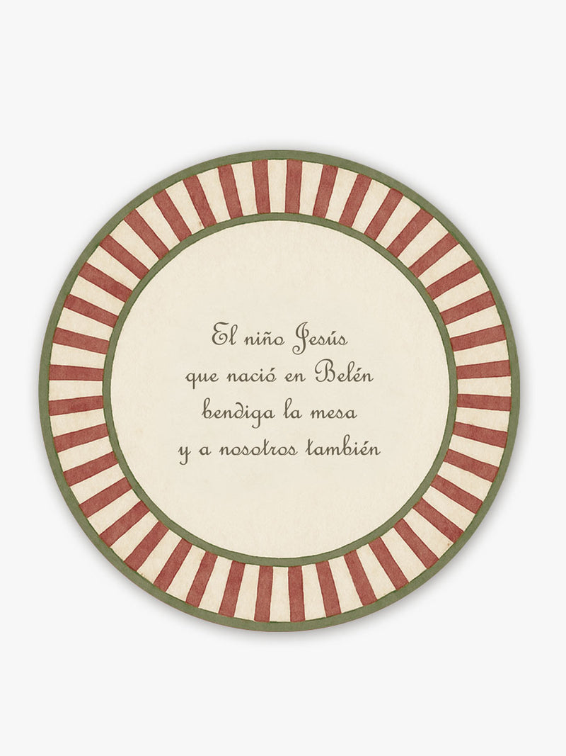 Mantel Navidad Redondo Rayas Bendición