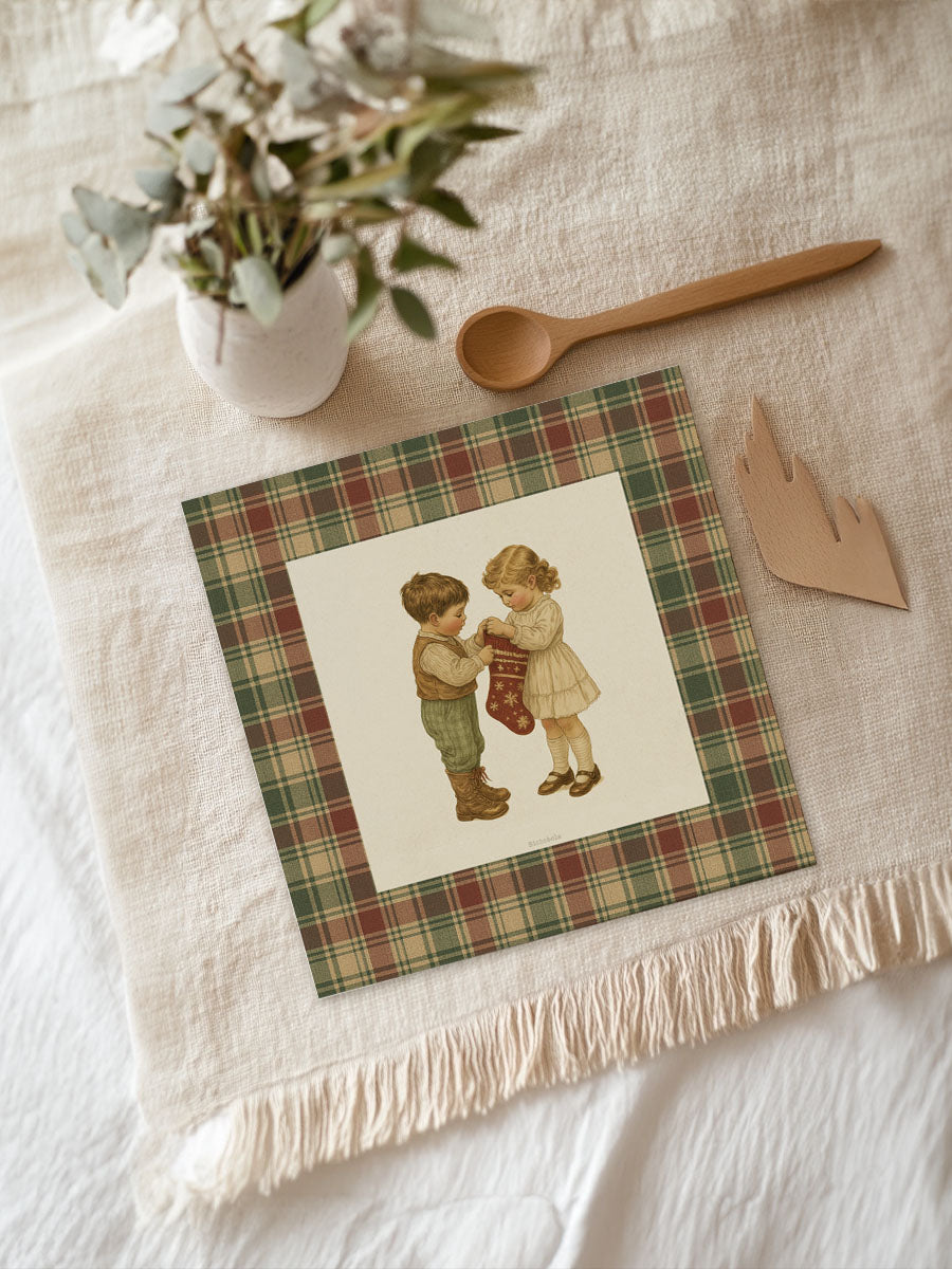 Mantel Navidad Vintage Bota