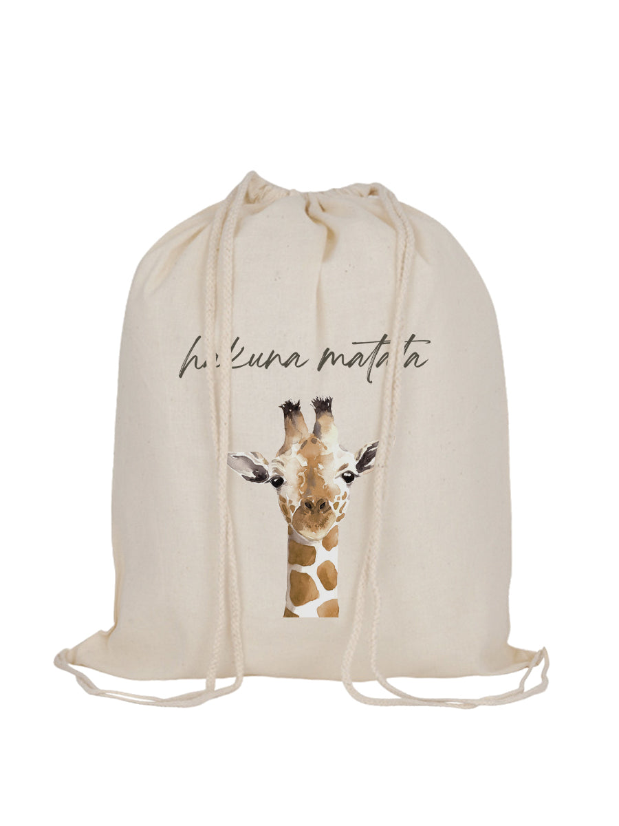 Mochila tela cordones Jirafa