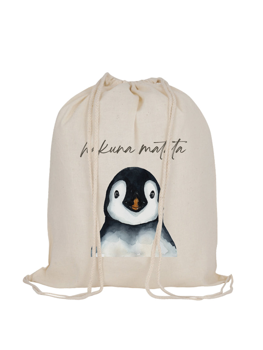 Mochila tela cordones Pingüino