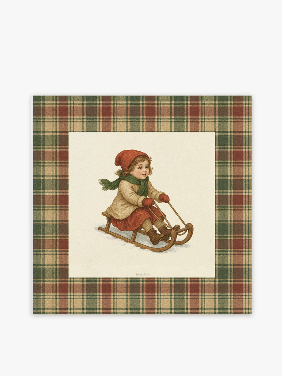 Mantel Navidad Vintage Trineo