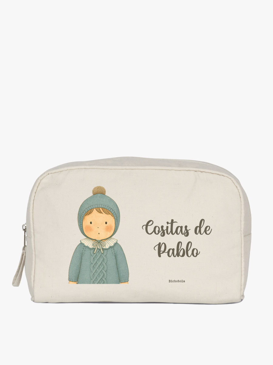 neceser cuadrado grande diseño pablo personalizado con nombre