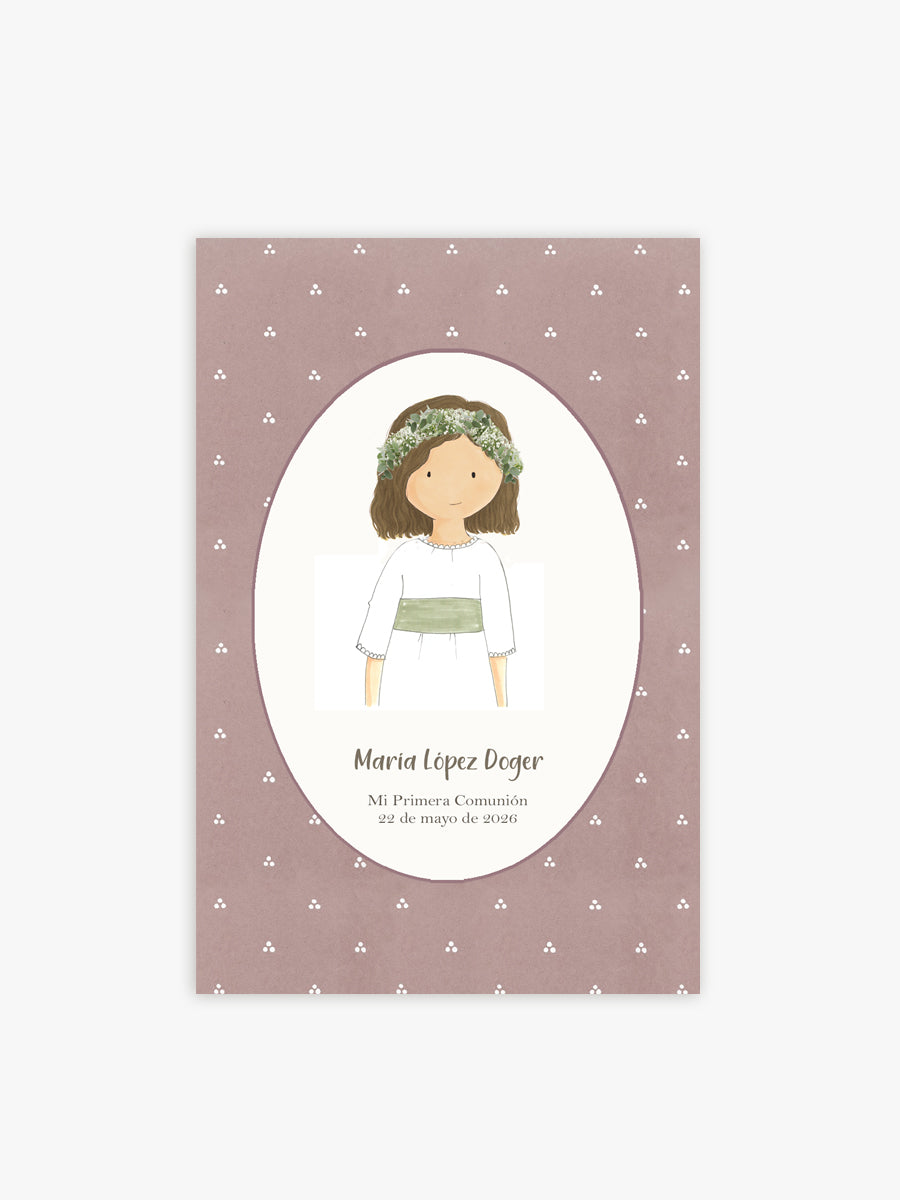 Recordatorio Comunión Motas Rosa