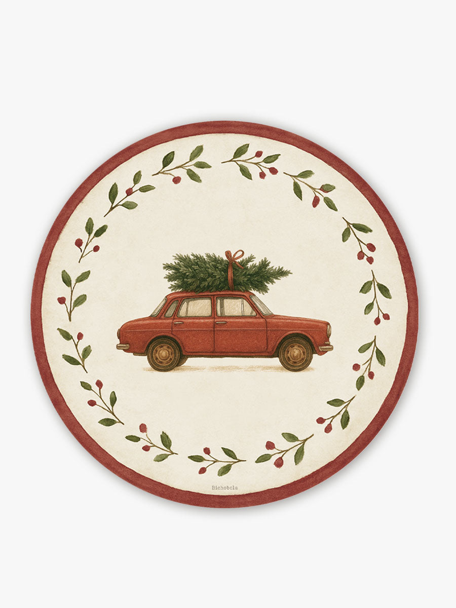 Mantel Redondo Bayas Coche