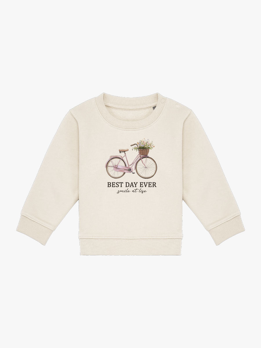 Sudadera Bebé Bici Rosa Natural