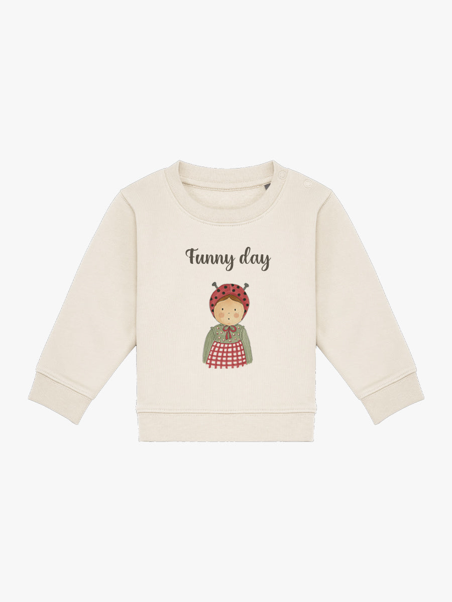 Sudadera Bebé Mari Mariquita Natural