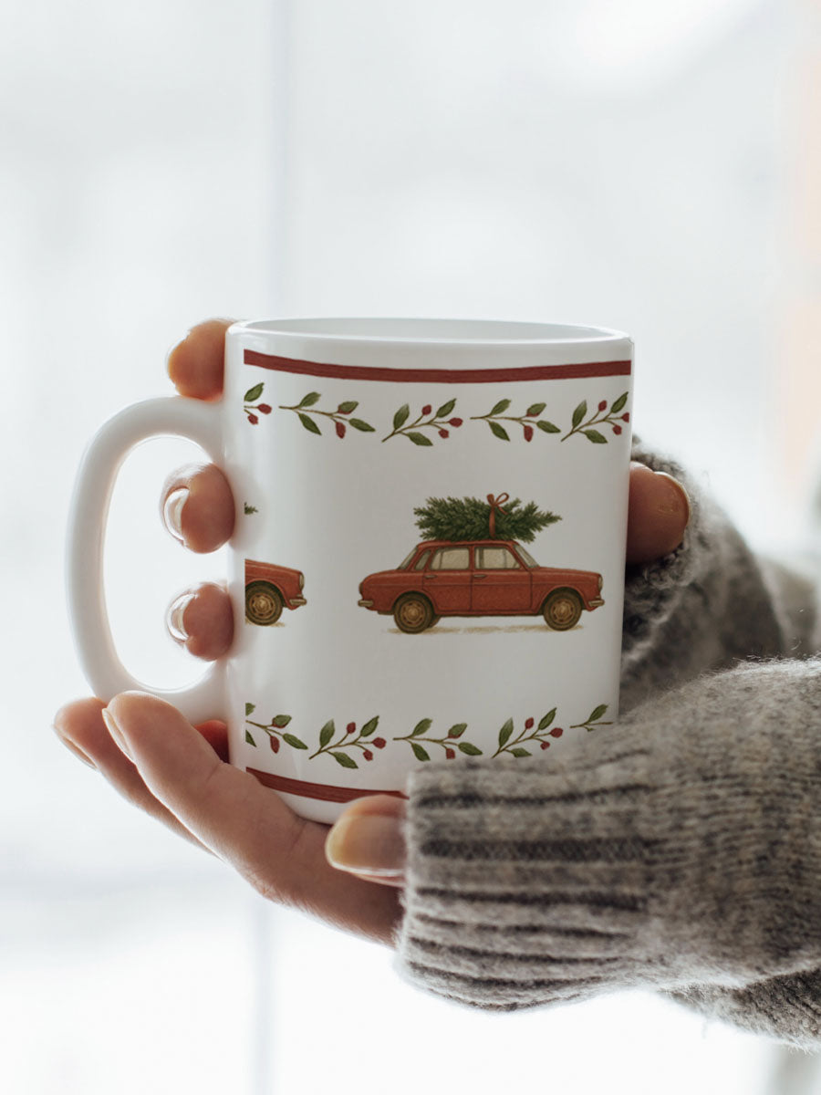 Taza Loza Coches Navidad
