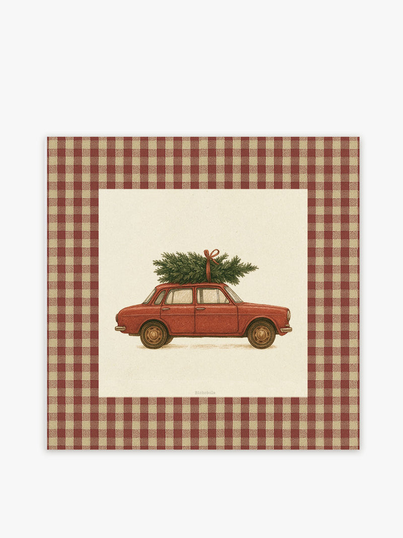 Mantel Cuadrado Navidad Coche