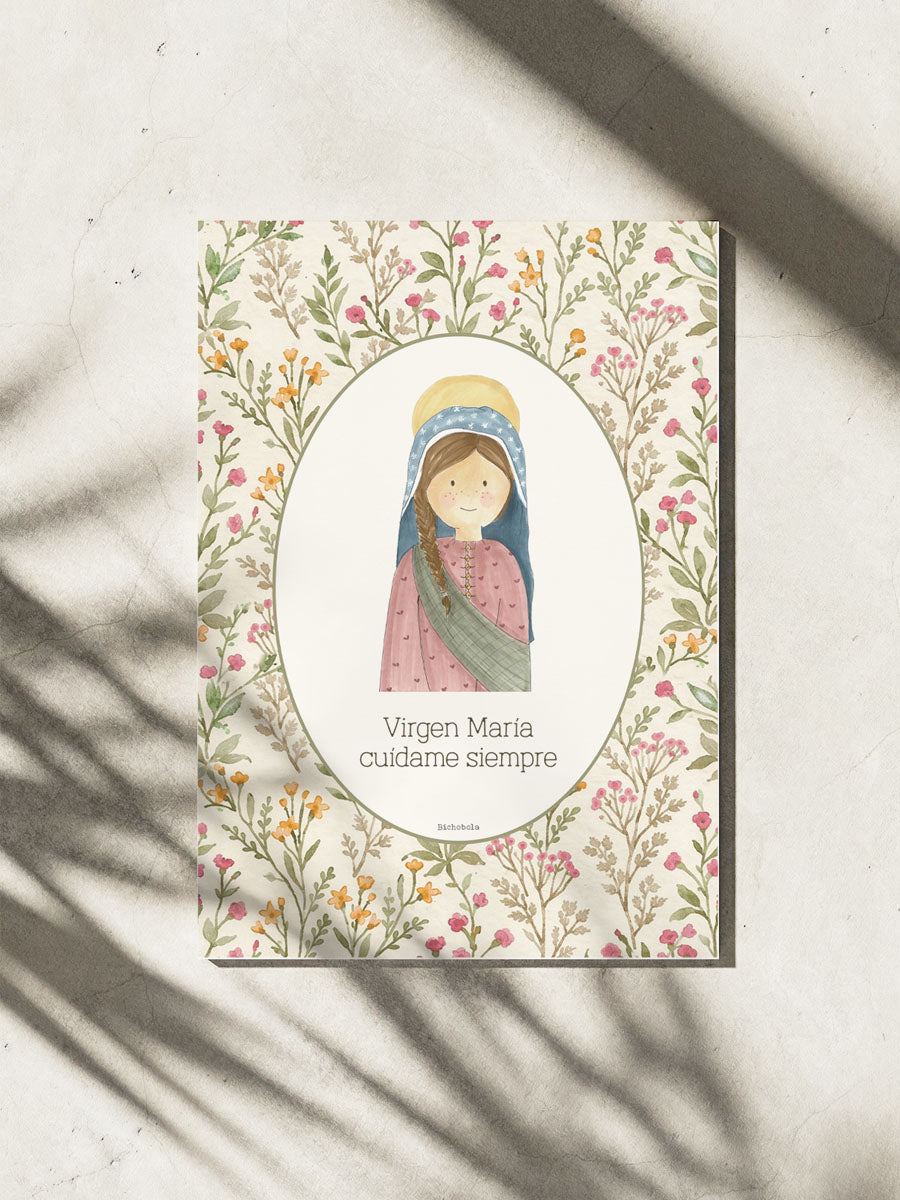 Lámina Virgen Primavera personalizable para Primera Comunión
