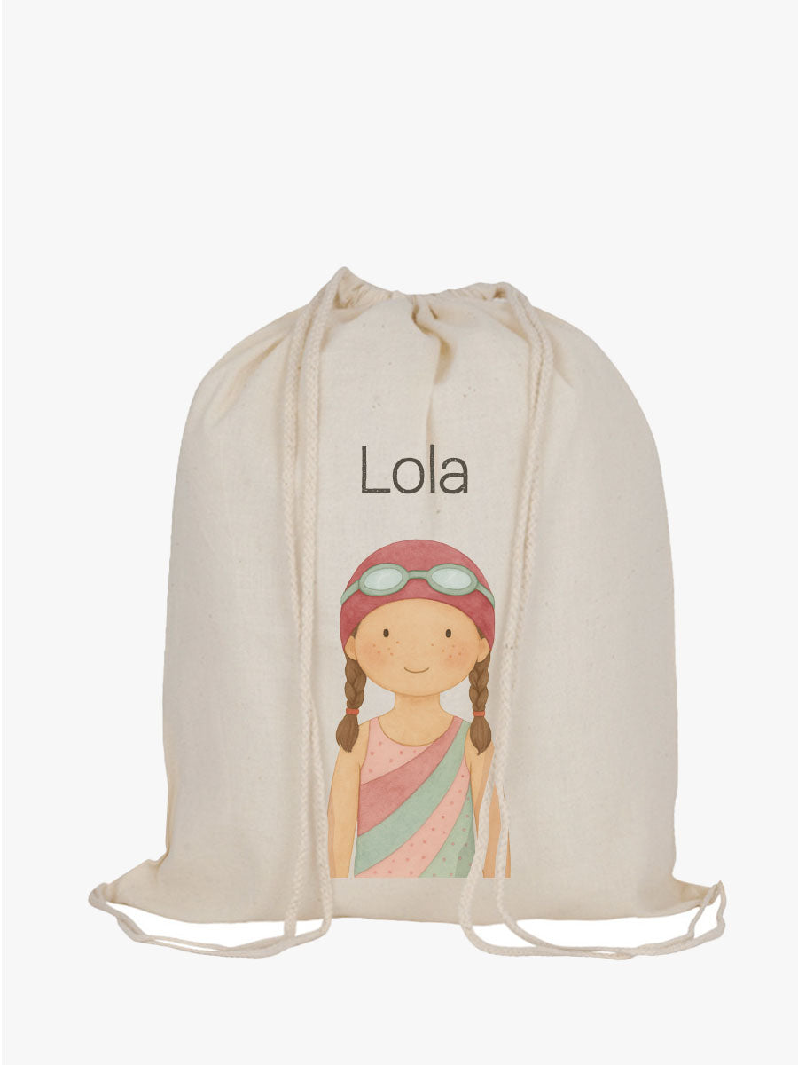 Mochila cordones Natación Niña