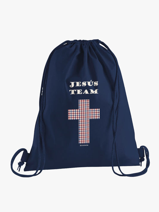 Mochila tela cordones Cruz Vichy