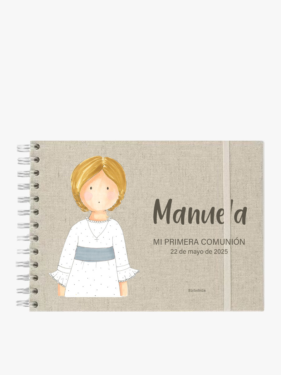 album comunion grande diseño greta personalizado con nombre y fecha