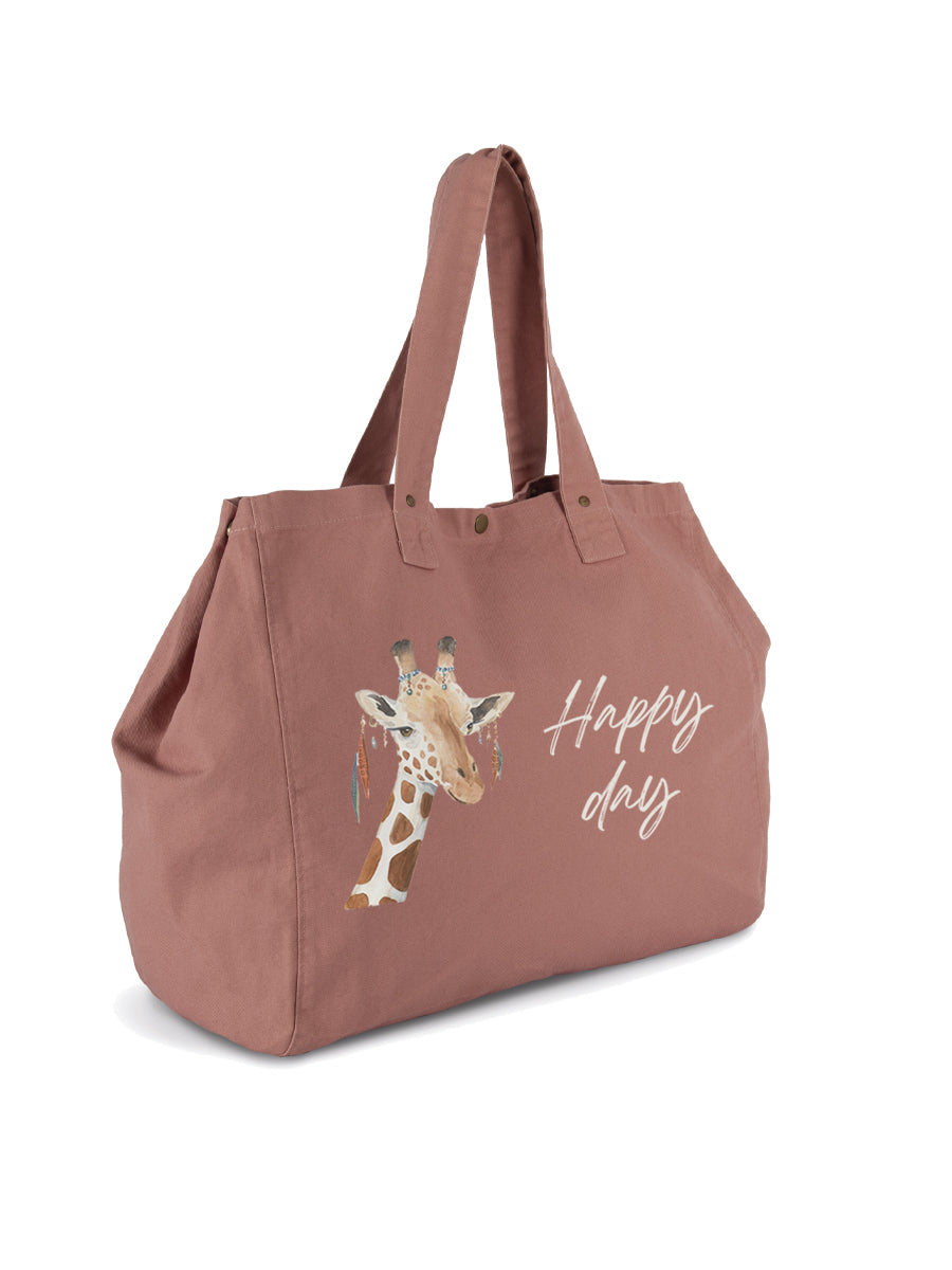 Bolsa Efecto Lavado Jirafa Hippy