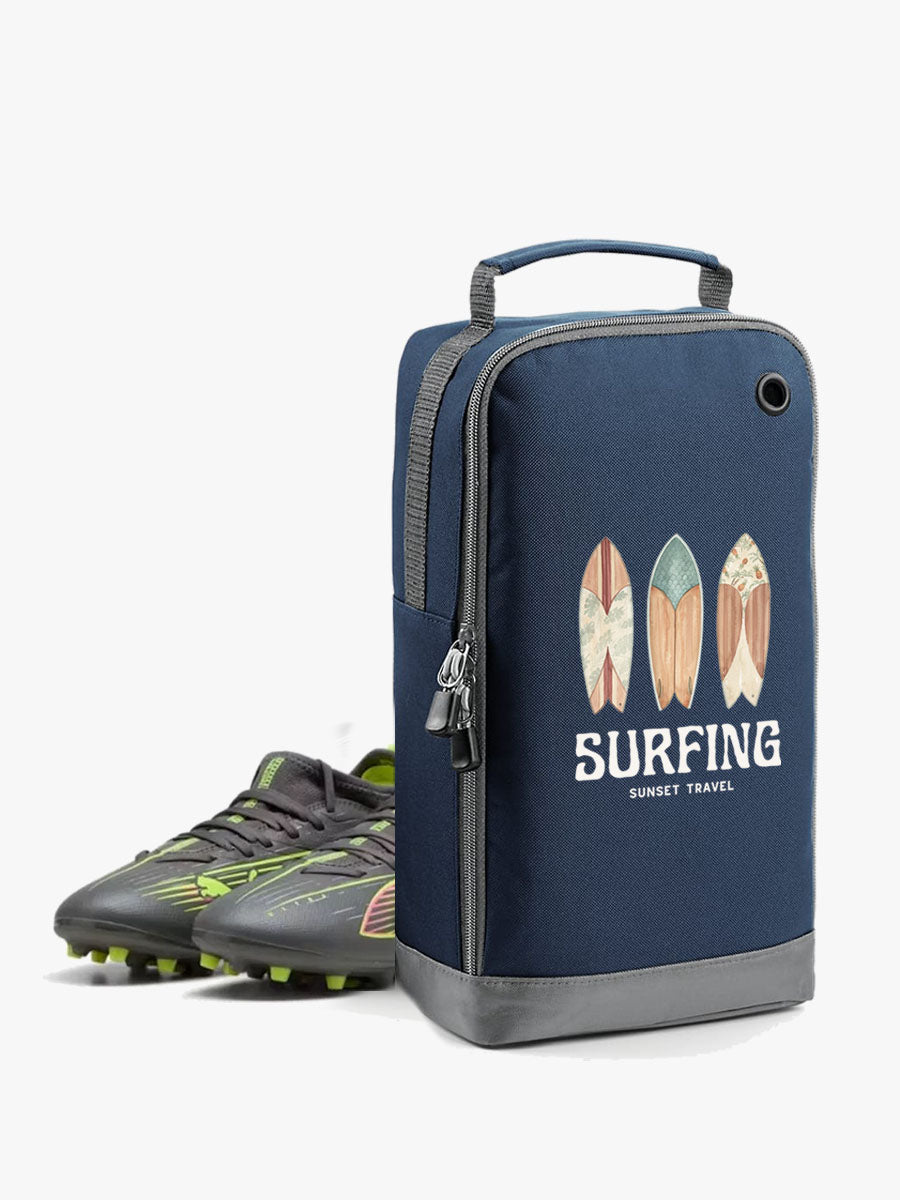 bolsa zapatillas con diseño de surf 