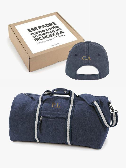Pack Día del Padre Maleta Vintage y Gorra - Regalo Premium Viajero