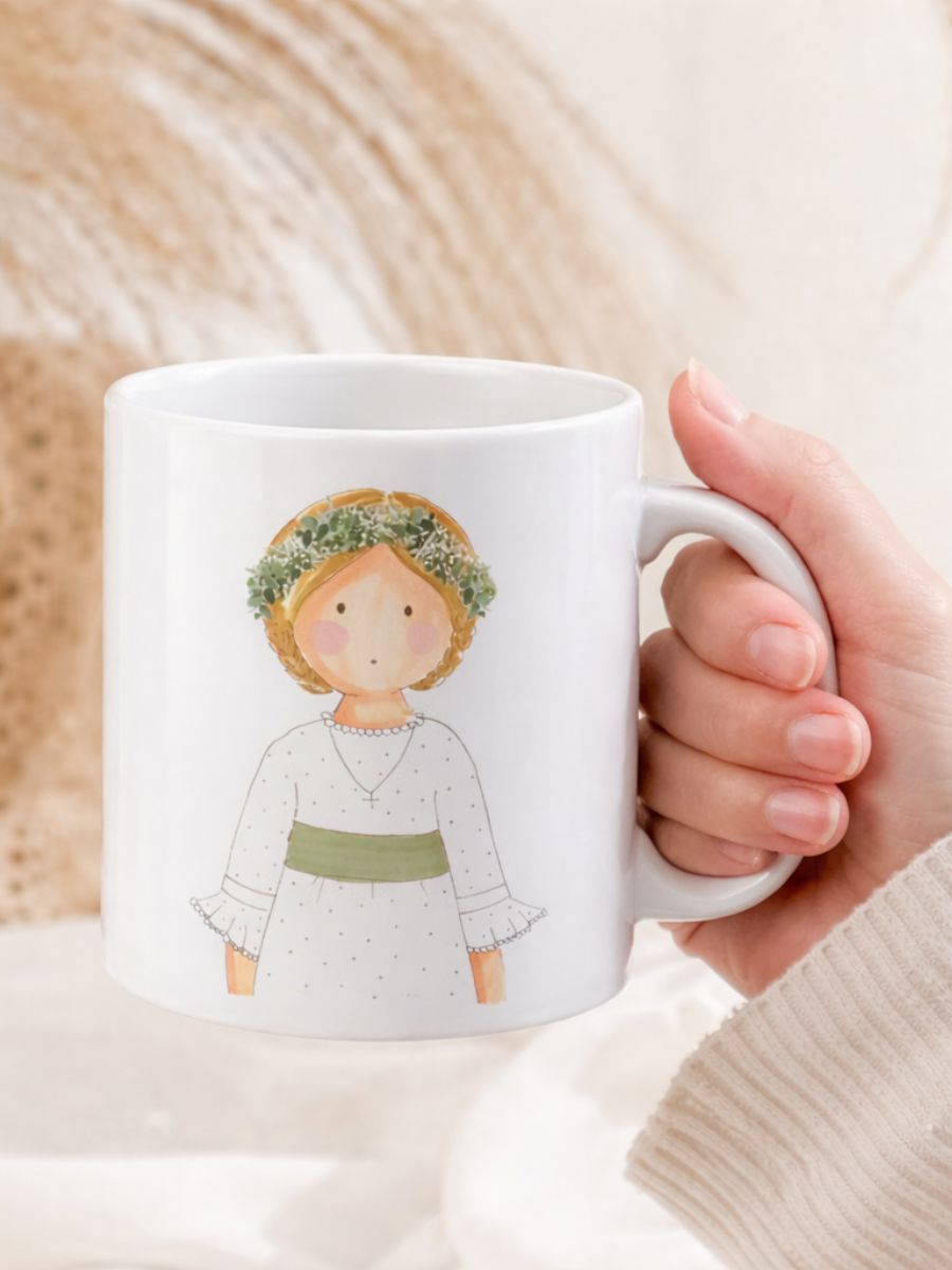 Taza Personalizada Comunión Greta Plumeti