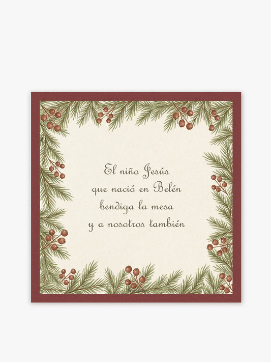 Mantel Bendición Ramas Rojo