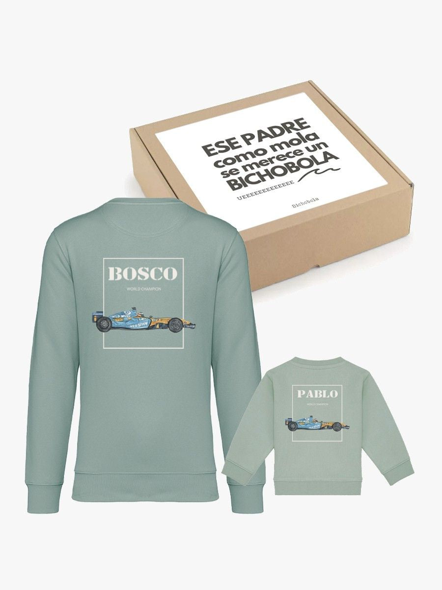 Pack Día del Padre Sudaderas Iguales Padre e Hijo Coches Aloe