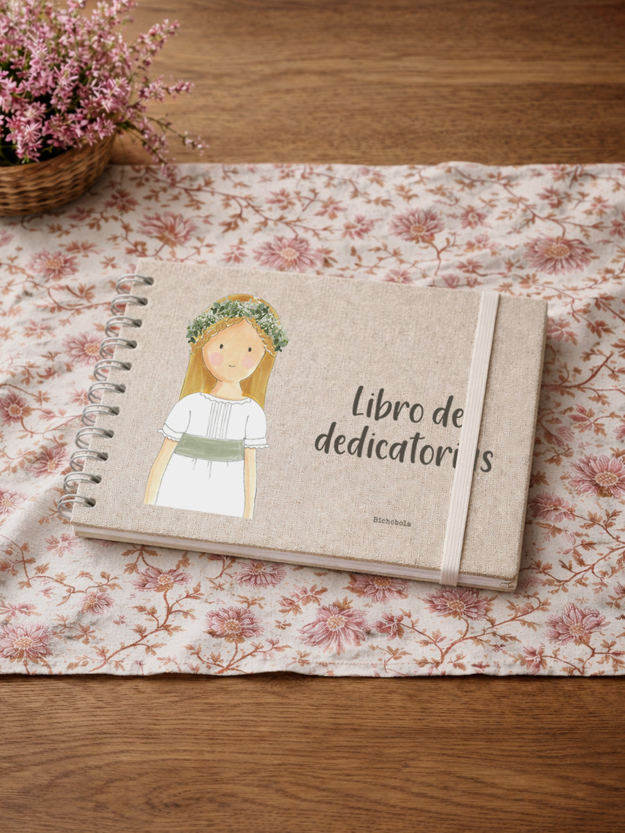 Libro de dedicatorias Primera Comunión personalizable con nombre y fecha
