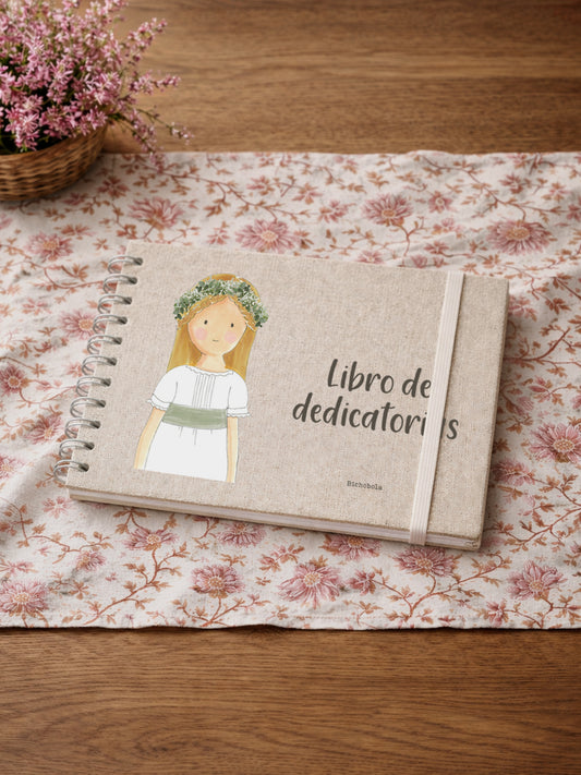 Libro de dedicatorias Primera Comunión personalizable con nombre y fecha
