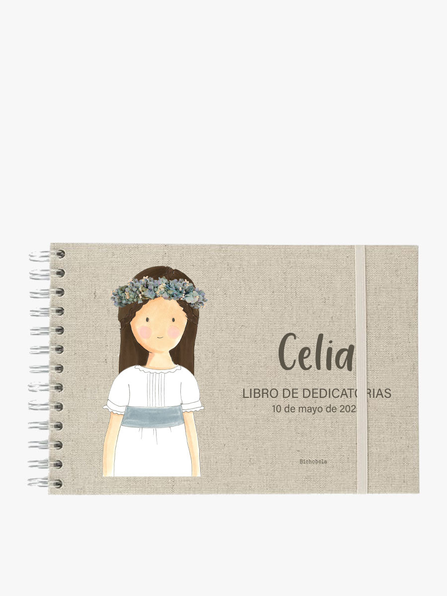 Libro de dedicatorias Primera Comunión personalizable con nombre y fecha
