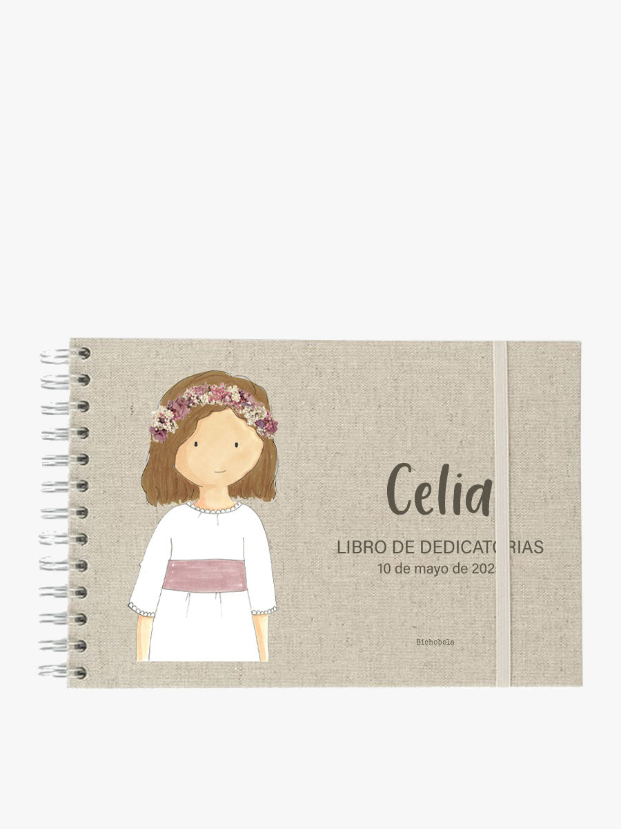 Libro dedicatorias comunión Celia diseño Francia personalizable con nombre