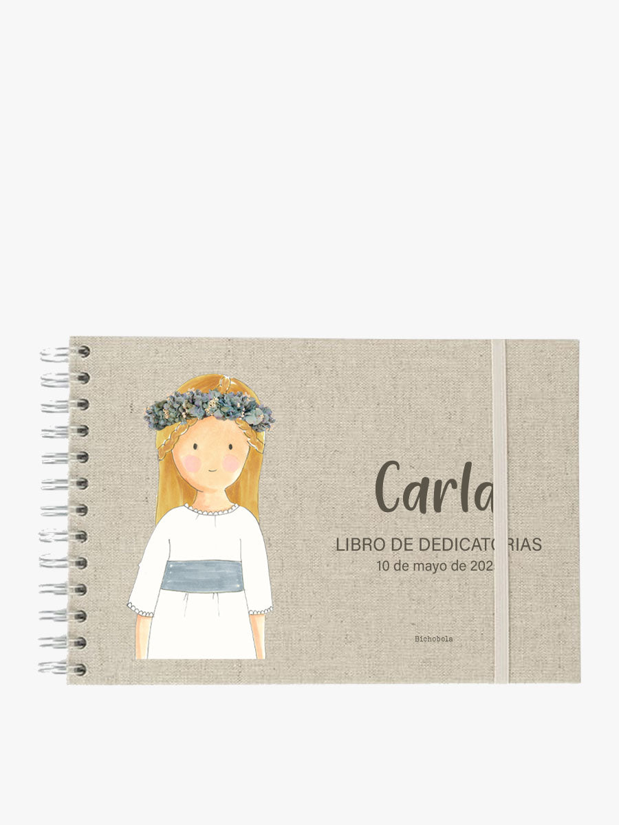 Libro de dedicatorias Primera Comunión personalizable con nombre y fecha