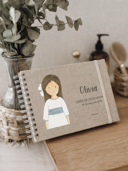 Libro de dedicatorias Primera Comunión personalizable con nombre y fecha
