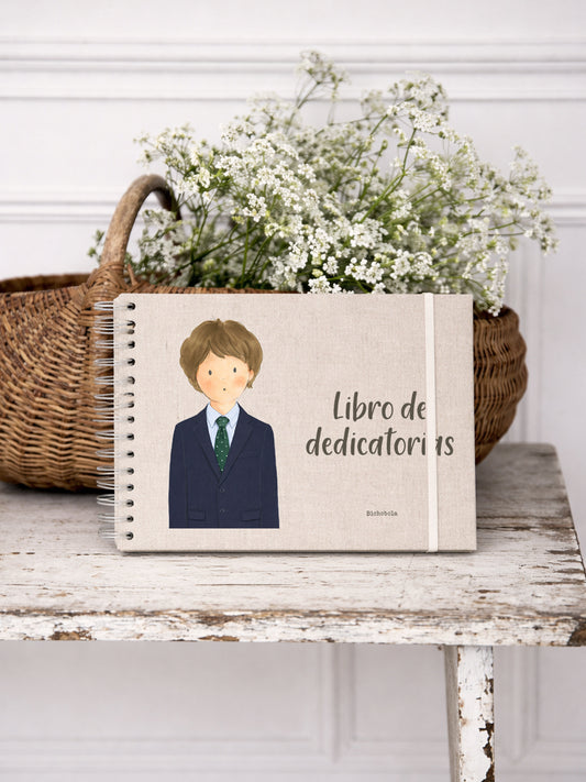 Libro de dedicatorias Primera Comunión personalizable con nombre.
