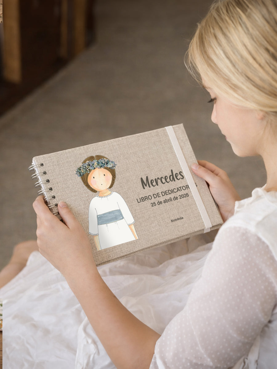 Libro de dedicatorias Primera Comunión personalizable con nombre
