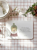 Mantel individual antimanchas con diseño Inés y bendición para niños