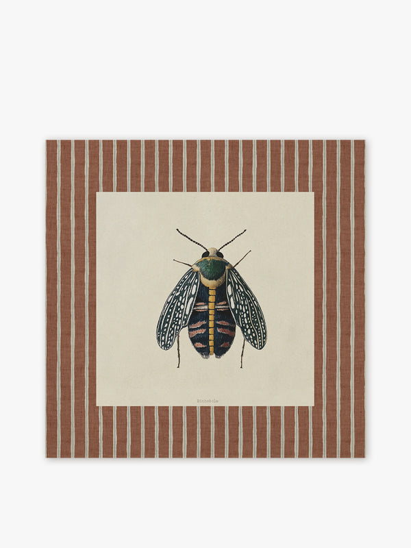 Mantel Cuadrado Insectos Rayas III