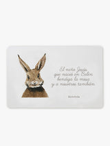 Mantel individual antimanchas con diseño conejo y bendición para niños