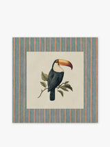 mantel cuadrado con diseño de pájaro tucán