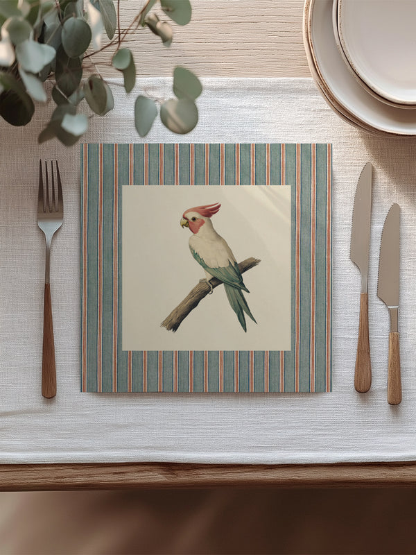 Mantel Cuadrado Pájaro Loro Crestado
