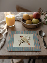 Mantel Cuadrado Pájaro Cacatúa Blanca